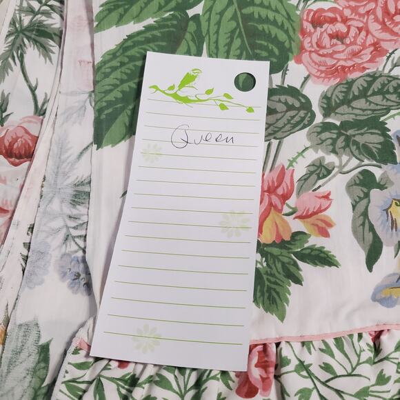 Vintage Martex Liberty Of London Queen Flat Sheet Ruffle Percale - Picture 12 of 13